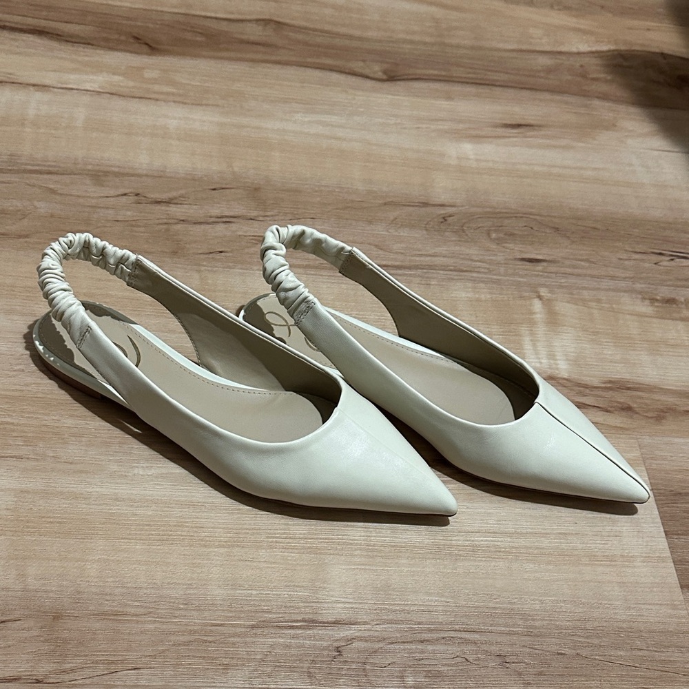 Sam Edelman Cream Slingback Flats - Picture 2 of 3